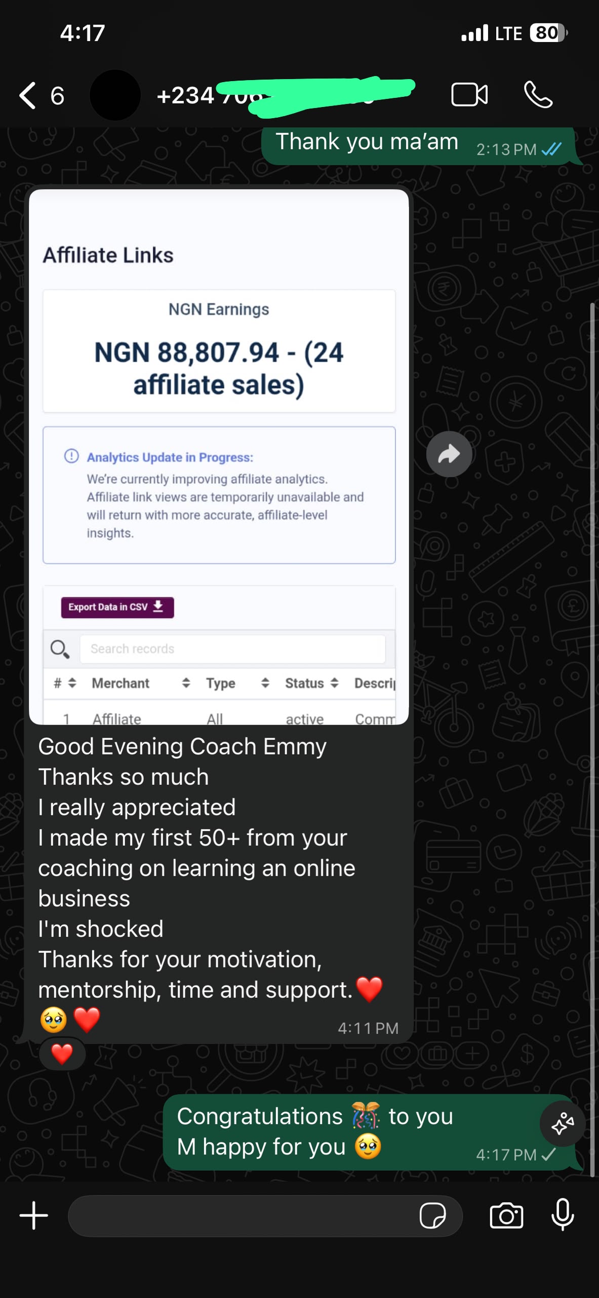 Student testimonial screenshot 3